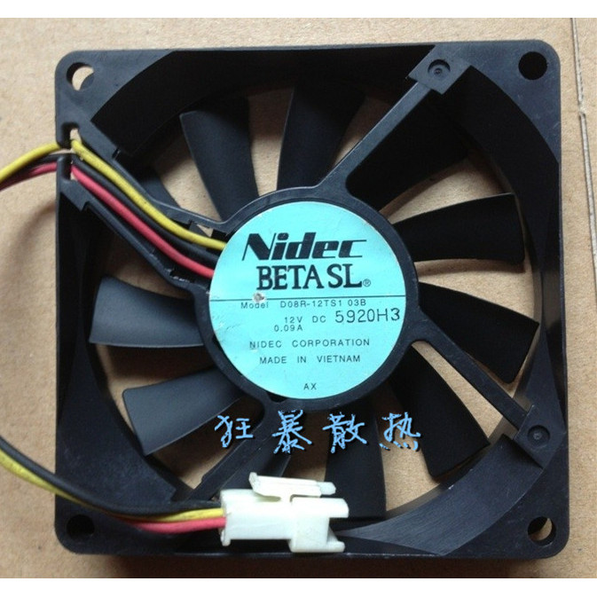พัดลมระบายความร้อน Nidec Nidec8015 12V 0.09A D08R-12TS1 ของแท้จากญี่ปุ่น