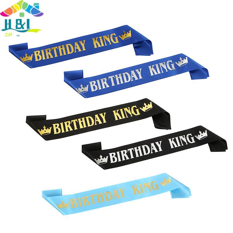 H&L Birthday King Sash for Men Boy Happy 16th 18th 20th 30th Birthday Party Decor {th}