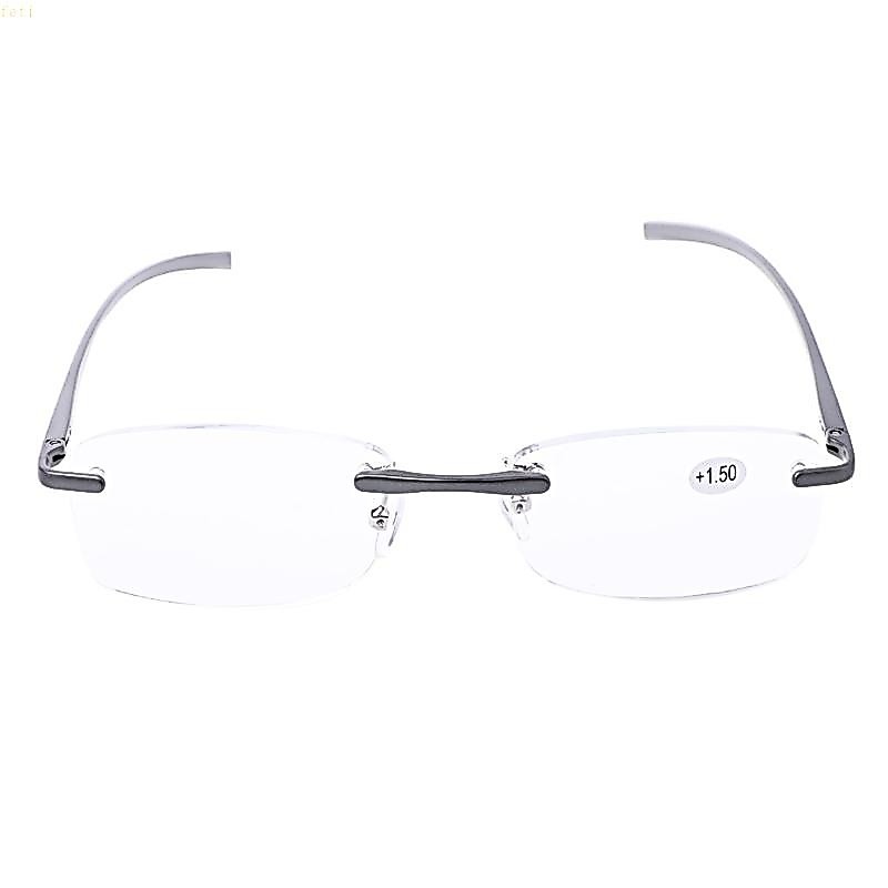 Feti Aluminium Metal Rimless Unisex +1 0 +3 5 Diopter Compact Readers
