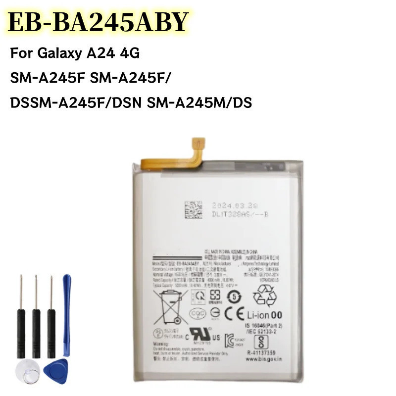 ใหม่ EB-BA245ABY 5000mAh แบตเตอรี่สําหรับ Galaxy A24 4G SM-A245F SM-A245F/DSSM-A245F/DSSN SM-A245M/D