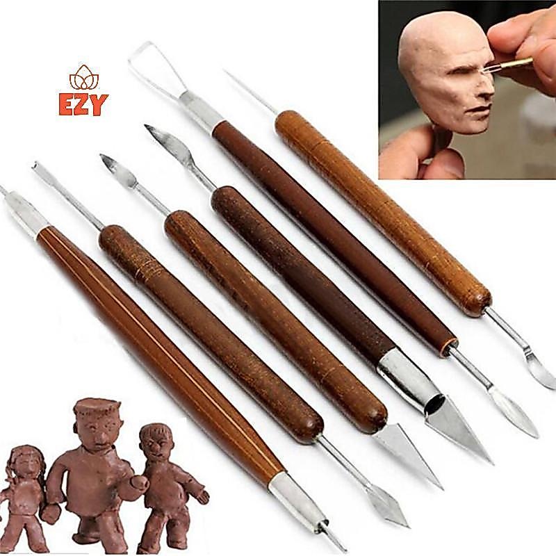 EZY 6 ชิ้น Clay Sculpting Wax แกะสลักเครื่องปั้นดินเผา DIY เครื่องมือ Shapers Polymer Modeling ของขวัญใหม่