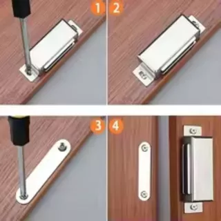 แม่เหล็กติดบานประตู Door Magnet แม่เหล็กประตู สีเงิน ขนาด 45MM / 53MM / 70MM ตัวดูดประตูแม่เหล็ก
