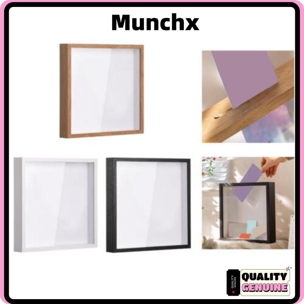 กล่องเงาเดินทาง MUNCHX, กล่องเงาตั๋วสี่เหลี่ยมติดผนัง, ตั๋วโหลดด้านบนโปร่งใสเรียบง่ายกรอบหน่วยความจําถังตกแต่งบ้าน