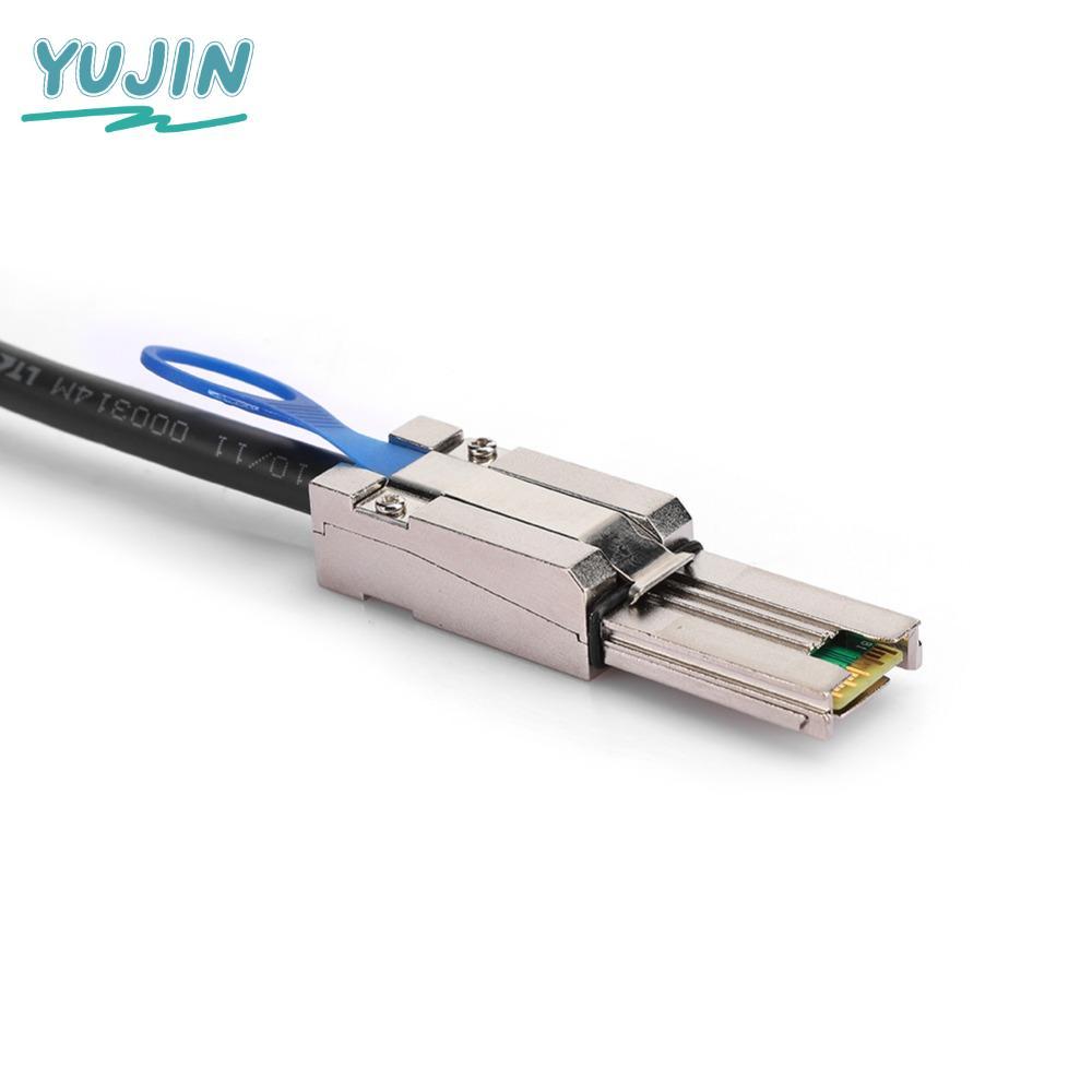 YUJIN Mini SAS Cable, 6Gbps 1 เมตร SFF-8088 26P ถึง 4 X SATAs Cable, ทนทานแบบพกพา SAS ถึง SATAs Cabl