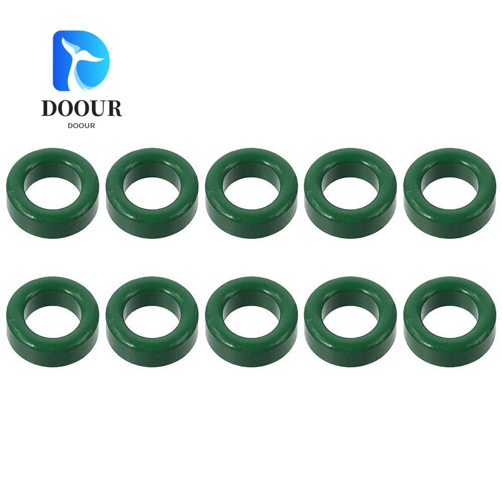 DOOURPH Toroid Ferrite Core, Restraining Interfal Ferrite Chokes Ring, Metal Green Power Transformer