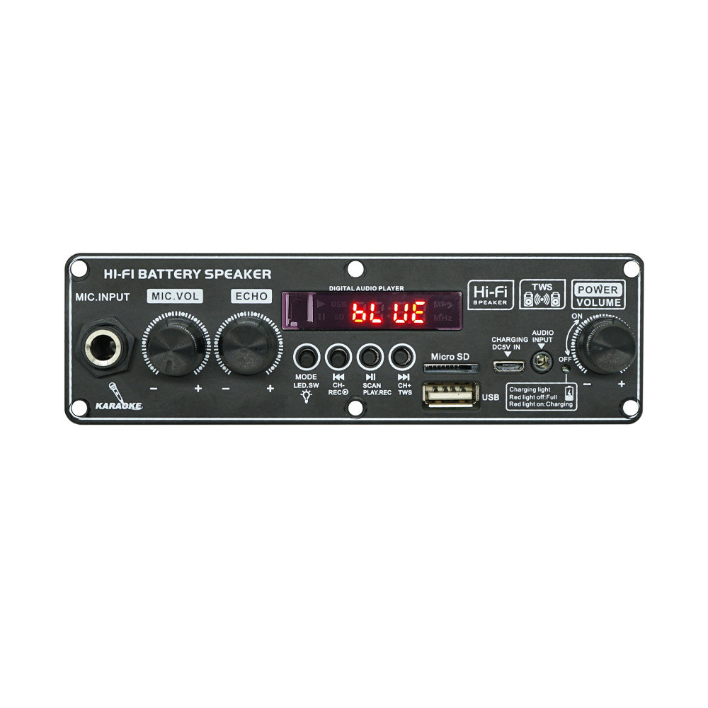 3.7V 10W 2x10W 2x2W + 2x8W ดึง Rod เสียงบลูทูธถอดรหัส Power เครื่องขยายเสียงไมโครโฟน Silencer เสียงเ