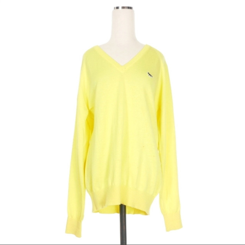 MAISON KITSUNE’ KITSUNE Sweater v-neck yellow Direct from Japan Secondhand