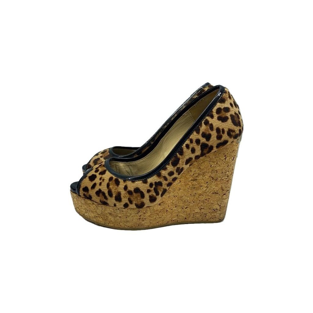 JIMMY Choo Pumps Haraco Leopards Wedge sole high heels 36.5 Approximately 23.5 cm Brown Direct from 