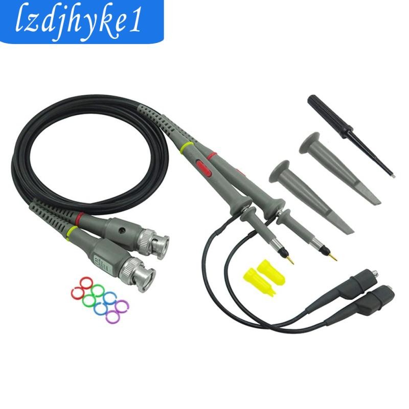 [Lzdjhyke1] 2 ชิ้น P6100 Precision Oscilloscope Probe 1X 10X 100MHz Test Probe - 120 ซม.