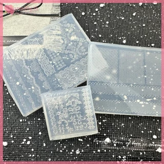 RENBG 3D ซิลิโคนเล็บแม่พิมพ์ DIY บรรเทาลูกไม้ริบบิ้นแม่แบบสําหรับเล็บเครื่องประดับหัตถกรรมโปร่งใสแม่พิมพ์ตกแต่งเล็บ TH