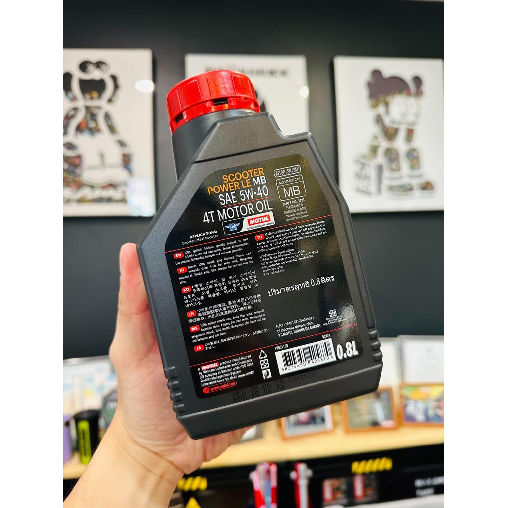 *ขนาดใหม่ 0.8 - ถูกกว่าเดิม / MOTUL Scooter Power LE เบอร์ 5W-40 น้ำมันเครื่องสังเคราะห์แท้ 100% สำหรับรถออโต้ - รูปที่ 5