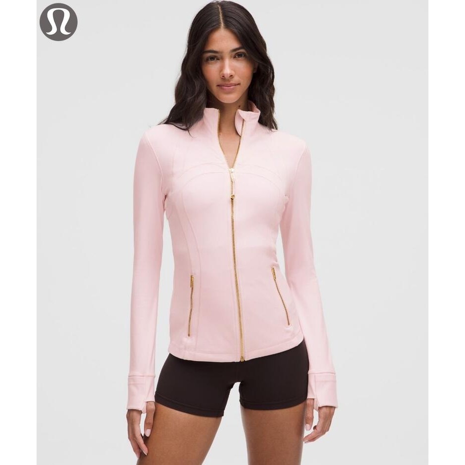 ความยาวเต็ม ! !! Lululemon Define Stand Collar Yoga Jacket Gold Zipper Slim Fit
