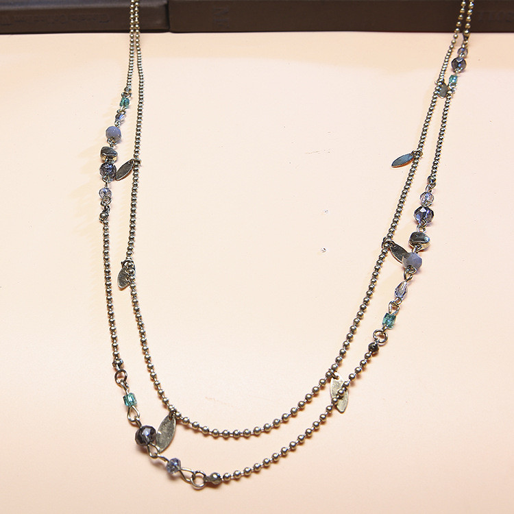 สร้อยคอนำเข้าคุณภาพส่งออก ออกแบบลูกปัดสองชั้น CCB