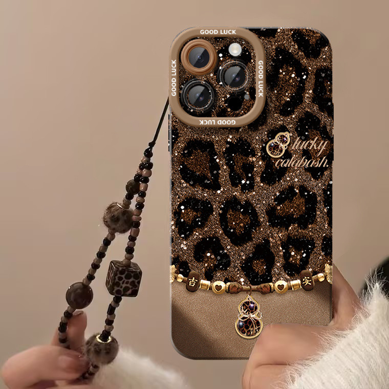 น้ําเต้าพิมพ์ลายเสือดาวเหมาะสําหรับเคสโทรศัพท์ Apple 16 เคส iPhone16 Soft Case 16Pro Case 16ProMax ร