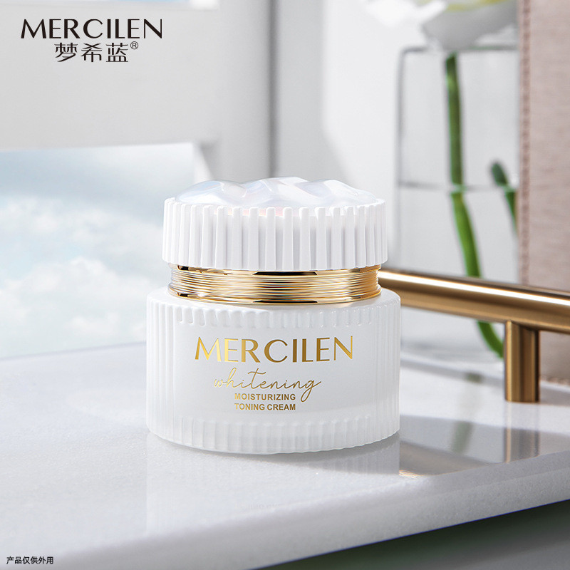 ผู้ชาย Mengxi Blue Whitening Moisturizing Face Cream 60g Natural Brightening Isolation คอนซีลเลอร์ F