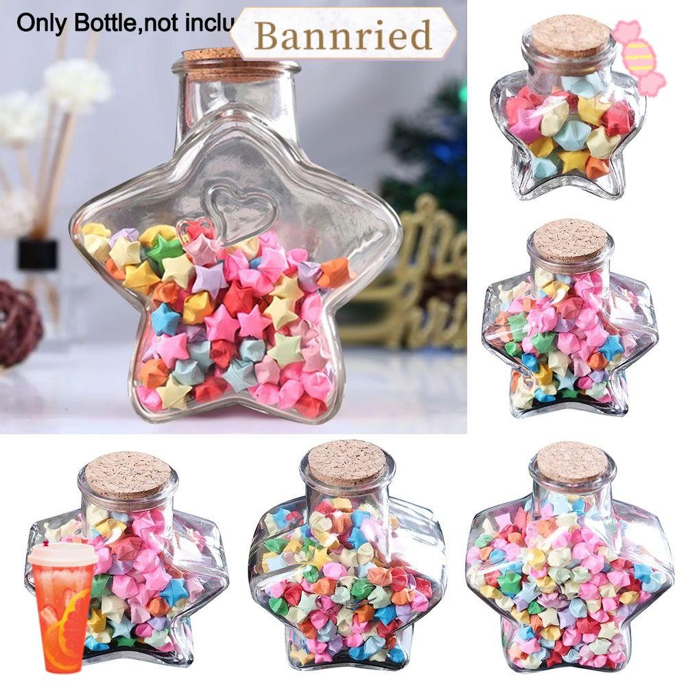 BANNRIEDSG Wishing Bottle, Craft Origami Stars Glass Bottles, Mini Stars Shape Glass Jars Home