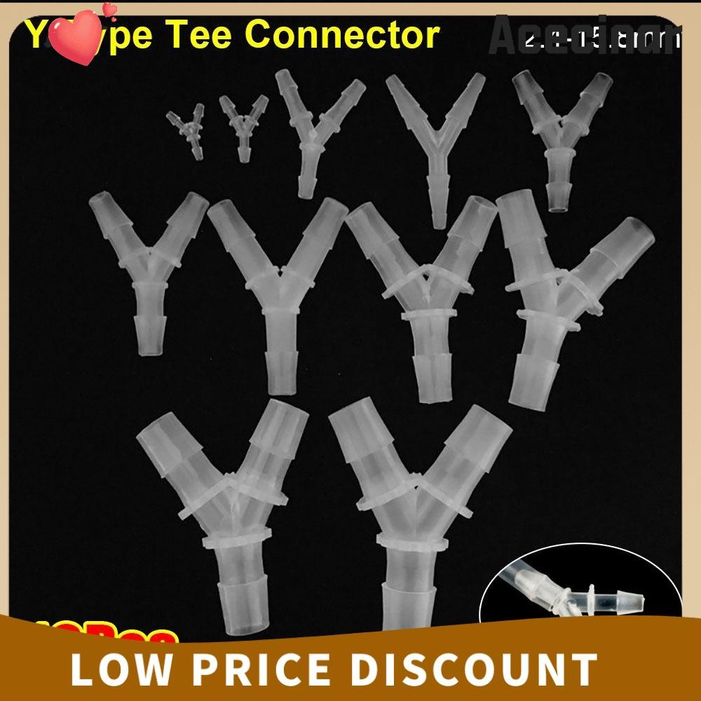 ACECINAR 10 ชิ้น 3 ทางเชื่อมต่อ, PP PE Soft Y-Type Tee Connector, ทนทาน 2.4-2.8 มิลลิเมตรท่อพลาสติกอ