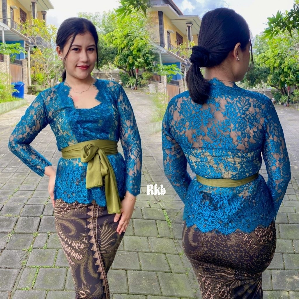 Kebaya แขนยาวล่าสุด / ผ้าเครปสําเร็จรูป / kebaya ฝรั่งเศส / kebaya