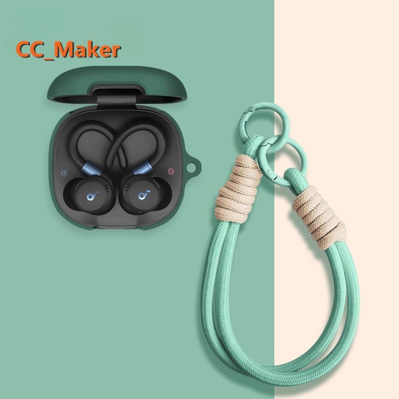 For Shokz OpenFit 2+ T921 Case Cute Lanyard Pendant Shokz OpenFit 2 T920 Solid Color Silicone Soft C