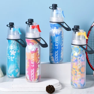 【พร้อมแล้ว】ขวดน้ำกีฬา จักรยาน ฉนวน เก็บความเย็น 500ML หมอกสเปรย์ ขวดบีบ แบบพกพา กลางแจ้ง สเปรย์สองชั้น พิชเชอร์ พิกซอว์