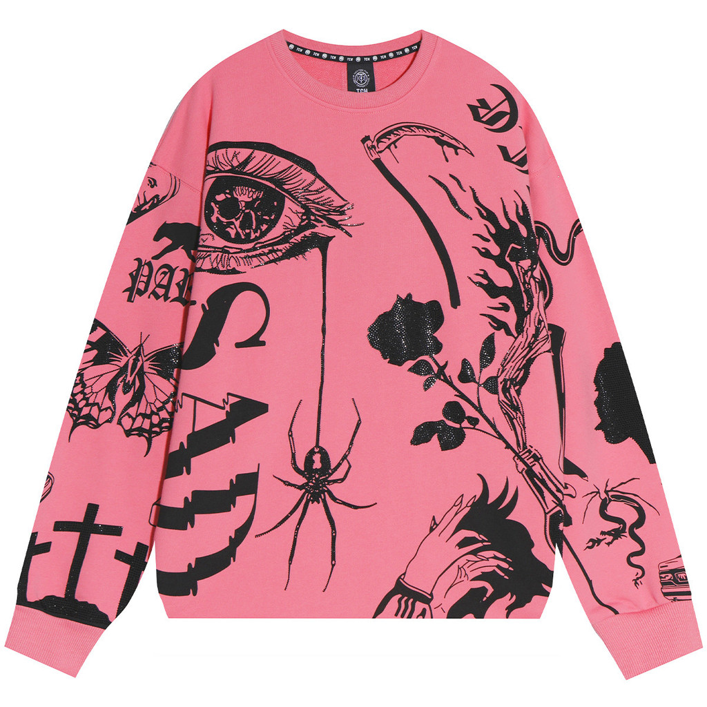 TCH สร้อยคอมุกสุ่มเพชรชมพู ดีไซน์หรูหรา เหมาะสำหรับทั้งผู้ชายและผู้หญิง