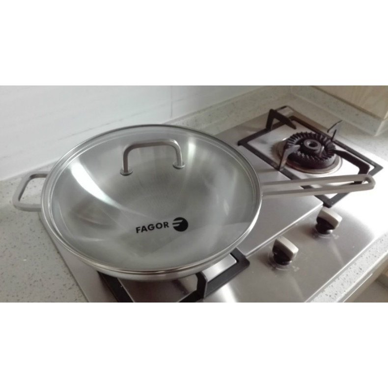 Fagor fagor Carmen 30 ซม. กระทะจีนนําเข้า 18 ถึง 10 สแตนเลสทางการแพทย์ Super 304 สามารถติดตั้งกรอบไอ