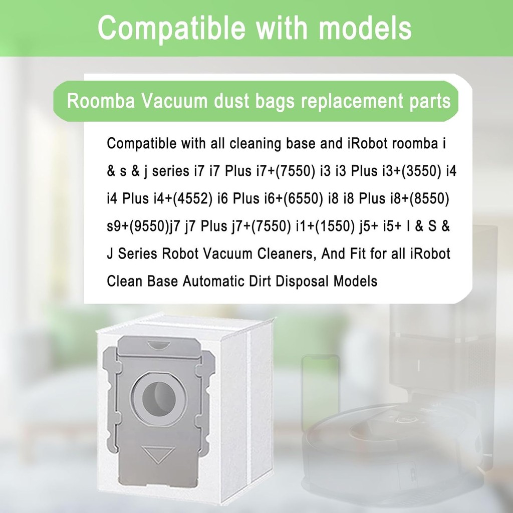 20 แพ็คถุงสูญญากาศใช้งานร่วมกับ iRobot Roomba i7 i7+ i3 i3+ i8 i8+ j5+ i5+ i4 i4+ i1+ i6 i6+ j5+ j7 