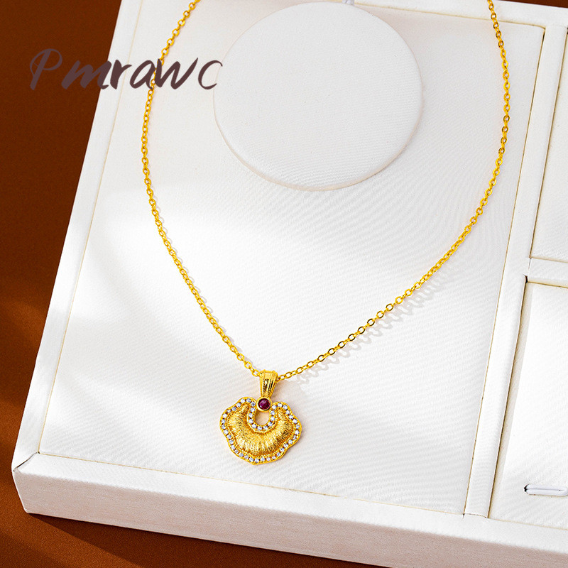 จี้เมฆฝังเพชร Vintage Brushed Gold-plated FS4020