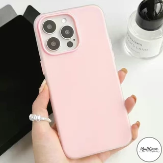 สำหรับ IPhone 15 17 16 11 13 12 14 Pro Max 15 16 7 8 Plus XR X XS เคส สีทึบ เคสเจลลี่ใส ใส่รูปได้ เคสนิ่ม 2in1 แบบใหม่