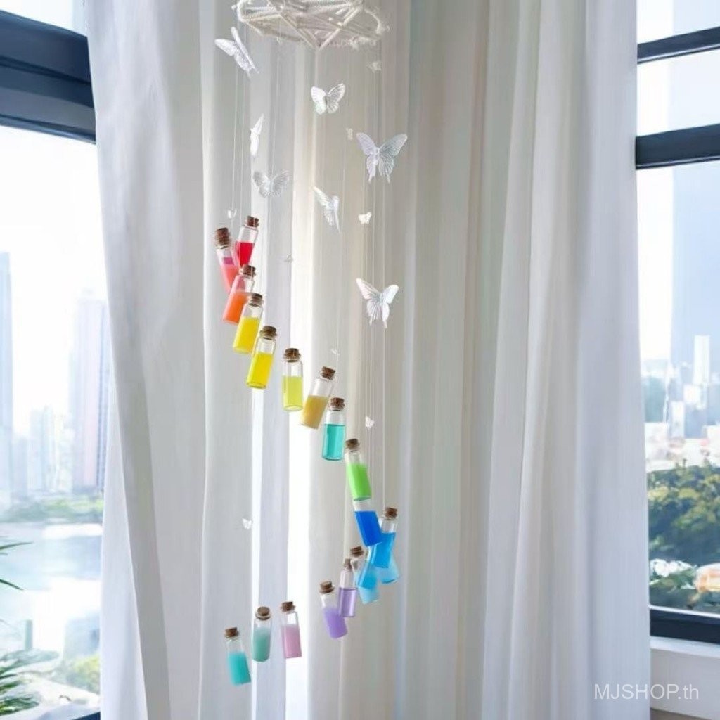 ในสต็อก MJshop Creative Rainbow Butterfly Wind Chime Handmade DIY