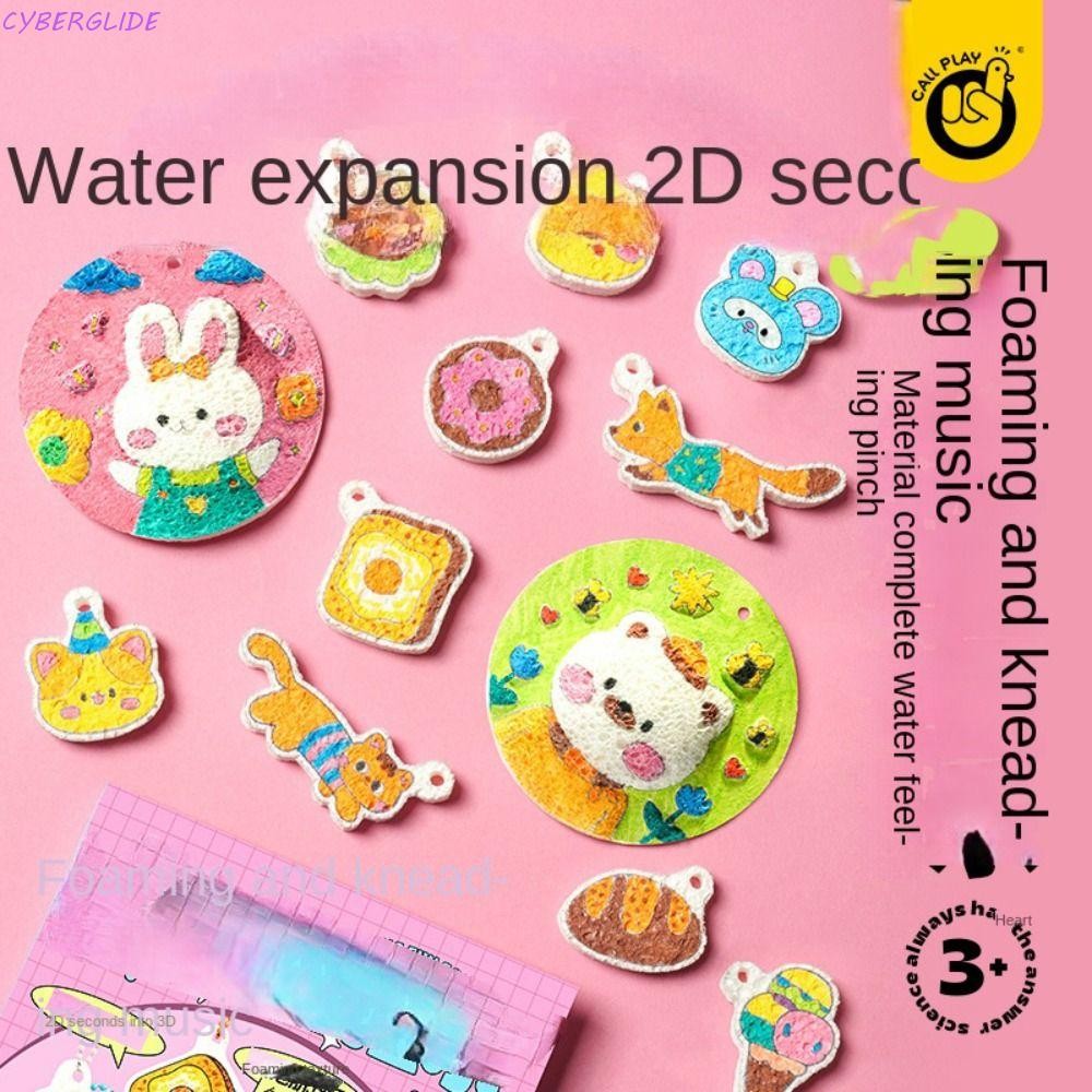 CYBERGLIDE DIY Puffy Paint Kit, พร้อมขาตั้ง Puffy Effect Drawing Pens Kit, ของเล่นเพื่อการศึกษาฟองน้