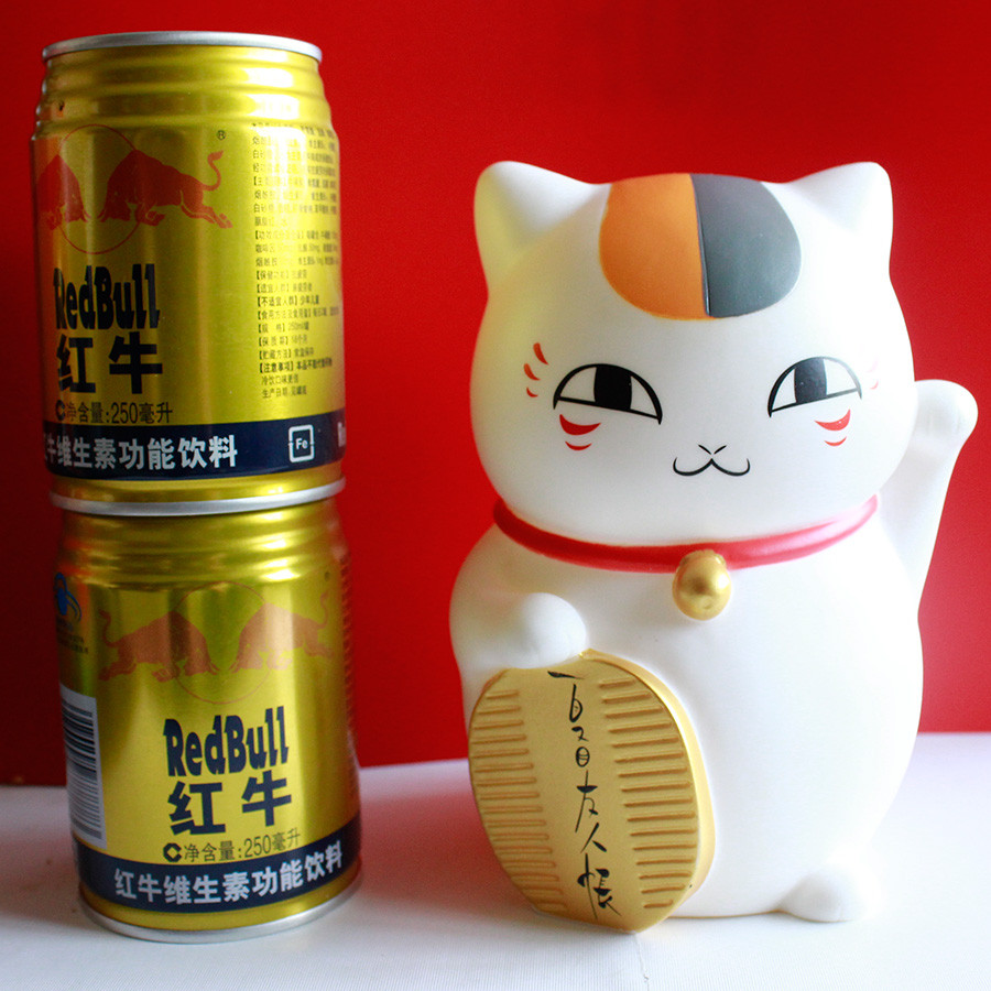 Natsume Friends Gold Coin Cat Teacher Piggy Bank Piggy Bank Boxed Vinyl Model Doll Doll