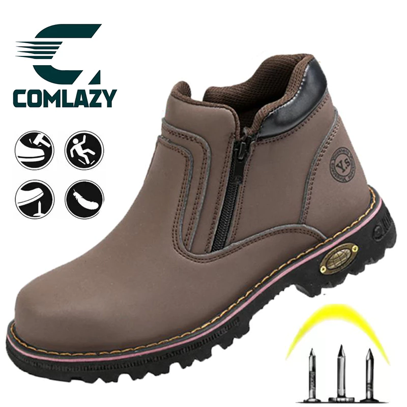 🔥พร้อมส่ง🔥รองเท้าเซฟตี้ พื้นเคฟลาร์ กันลื่นทนทาน safety shoes สำหรับงานก่อสร้าง รองเท้าsafety รองเท้าทำงาน กันน้ำ