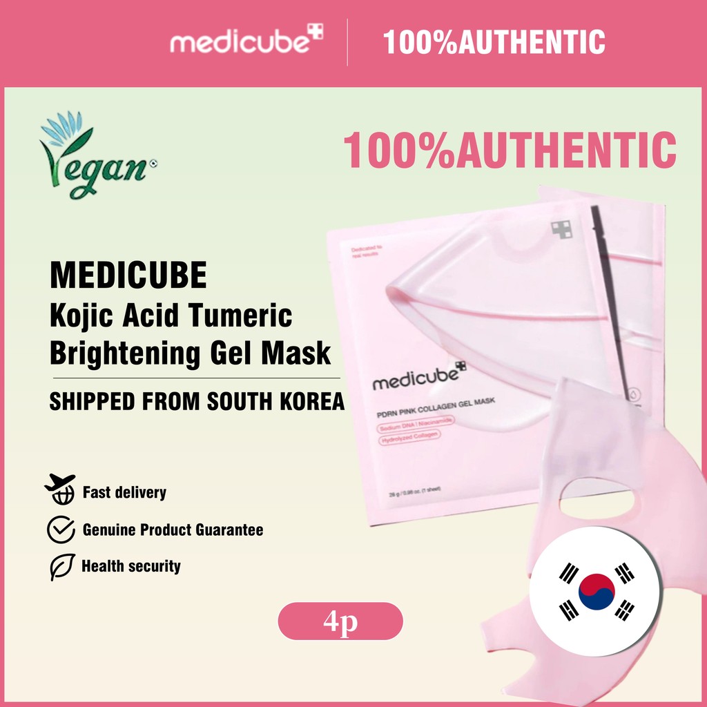 [Medicube ] PDRN PINK COLLAGEN Gel Mask 4p | จุดด่างดํา | การเม็ดสี | ไวท์เทนนิ่ง
