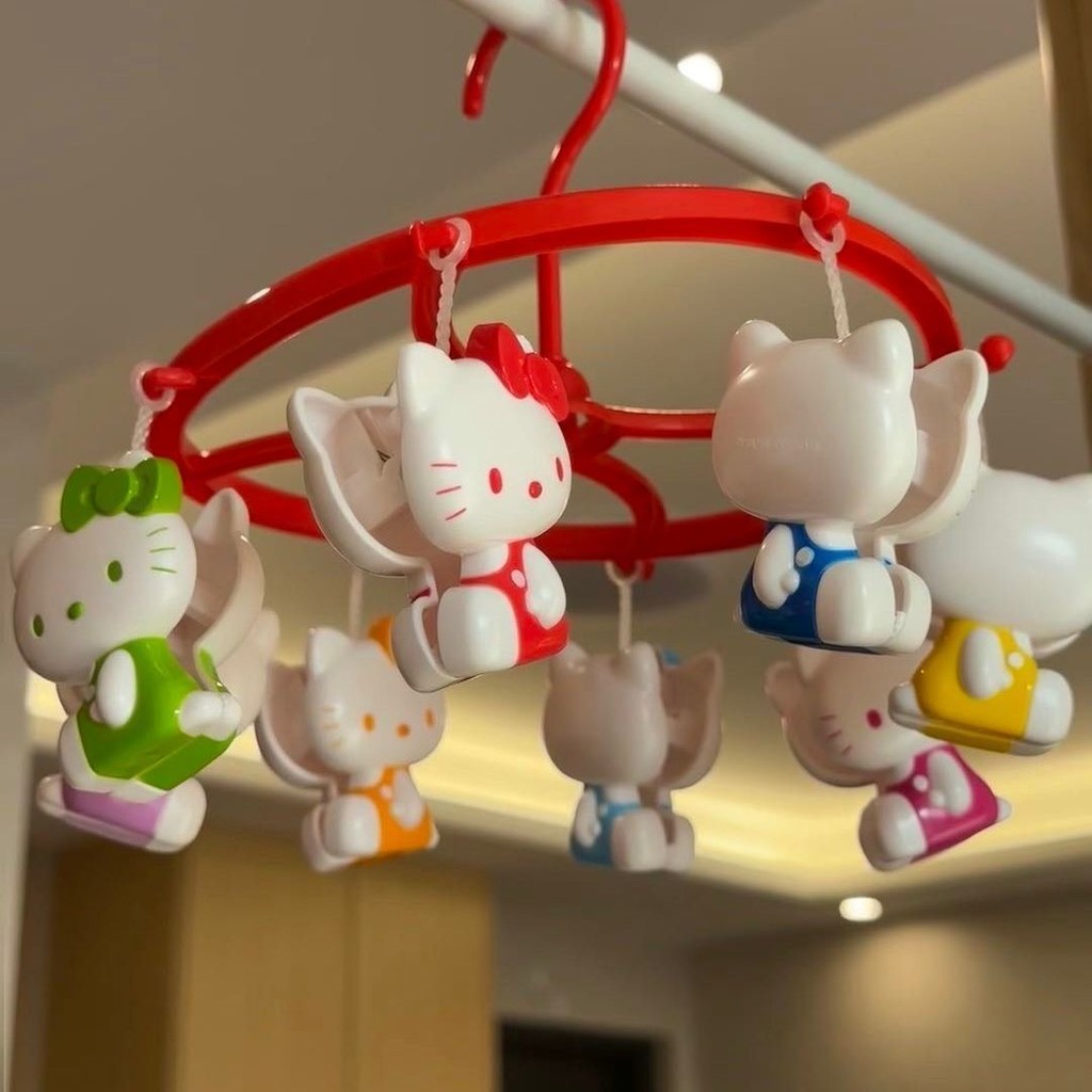 [สไตล์ใหม่ขายร้อน] HelloKitty Drying Rack หนาการ์ตูนรอบ Hello Kitty Rack คลิปชุดชั้นในถุงเท้าเฉพาะกลางแจ้งแขวนสไตล์