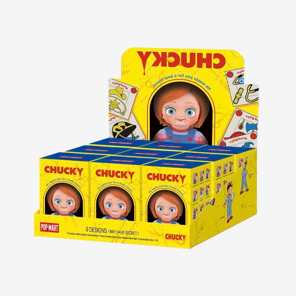 P POPMART POPMART Halloween Chucky Chucky Resurrection Series Mystery Box Chucky อินเทรนด์เล่นรูปของ