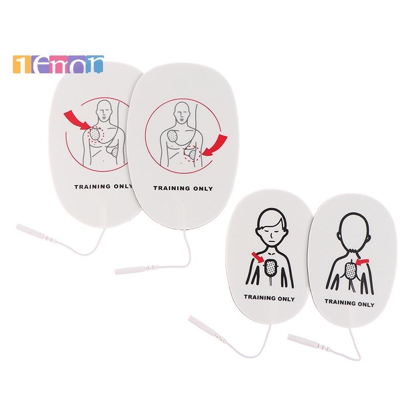 [Lemon] 1 คู่ AED Training Device Patch First Aid Training Replacement Pads Adult Kid Training Unive