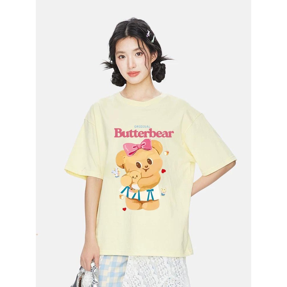 เสื้อ Butterbear Butter bear T-shirt ผ้าCotton 100%ใส่ได้ ทั้ง ชาย ใส่สบาย ไม่หด ไม่ย้