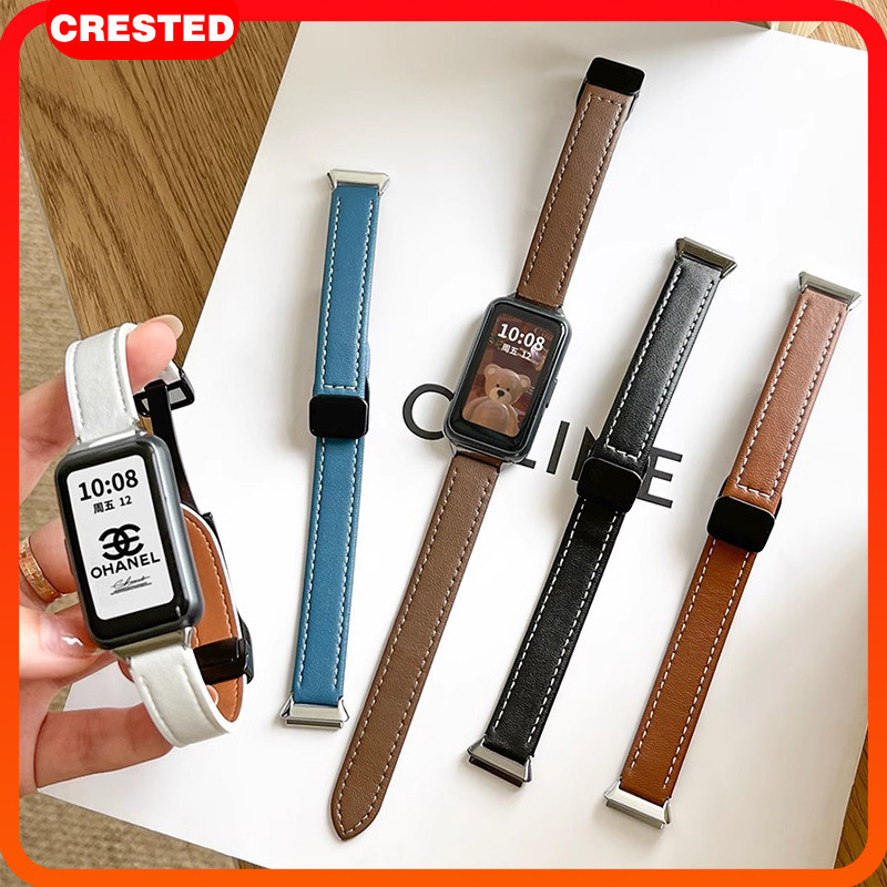 สายรัด for Huawei Band 11 /11 Pro /10 9 8 NFC อุปกรณ์เสริมสายรัดข้อมือเปลี่ยนสายรัดข้อมือแม่เหล็กหนังกีฬาอ่อน