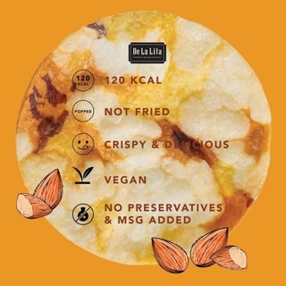 [1 ซอง] ALMOND CHIPS 25 กรัม ขนมอบกรอบอร่อย แคลต่ำ ไม่ทอด เจ วีแกน De La Lita เดอลาลิต้า อัลมอนด์ชิปส์ ขนมคลีน