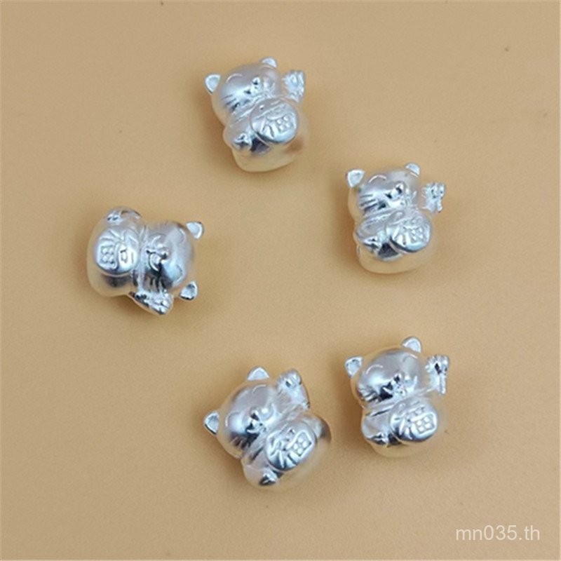 เครื่องประดับเงินเงินบริสุทธิ์ 999 ลูกปัดอุปกรณ์เสริมเงินสเตอร์ลิง Hard 3DE18 สีแดง Handmade สร้อยข้