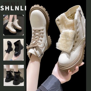 รองเท้ามาร์ตินสำหรับผู้หญิง หนาและอบอุ่น ซิป ออกแบบมาเพื่อกั…