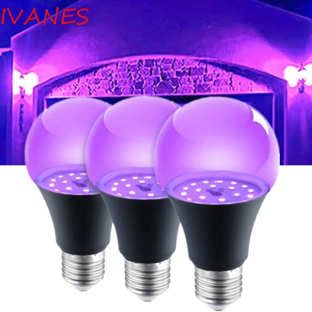 IVANES UV Purple Bulb, 360 Glow Aluminium Purple Black Light Bulb, Floodlight 10W 85-265V E26/E27 เก