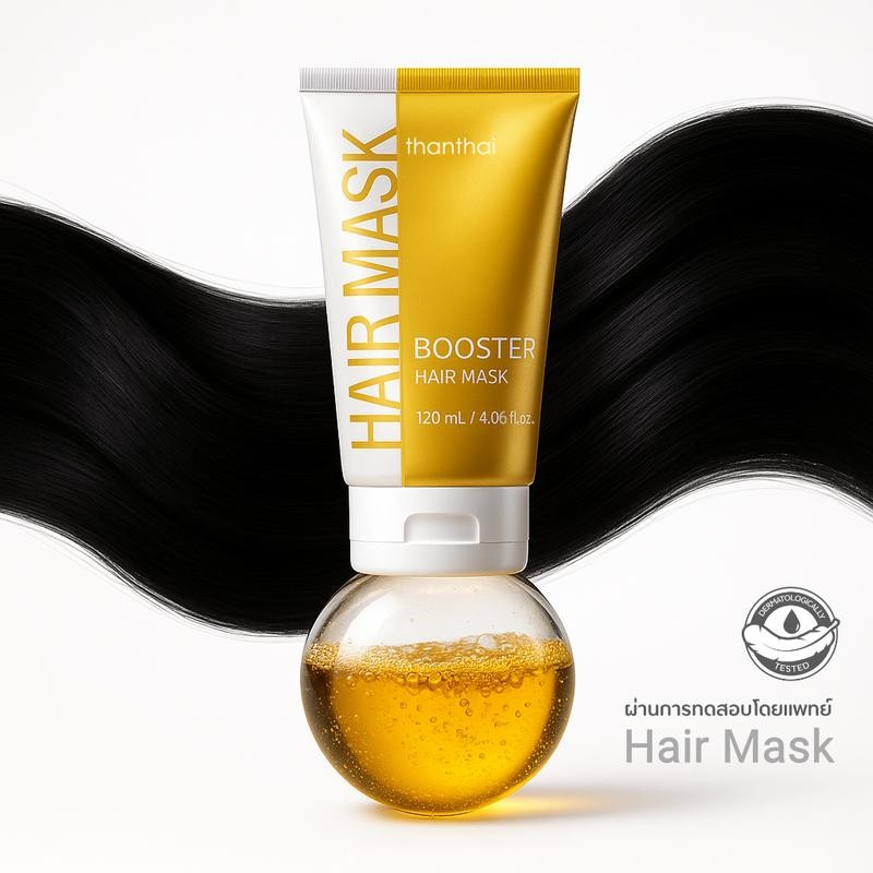 มาสก์ผม BOOSTER HAIR MASK ( thanthai ) ใช้แล้วล้างออก