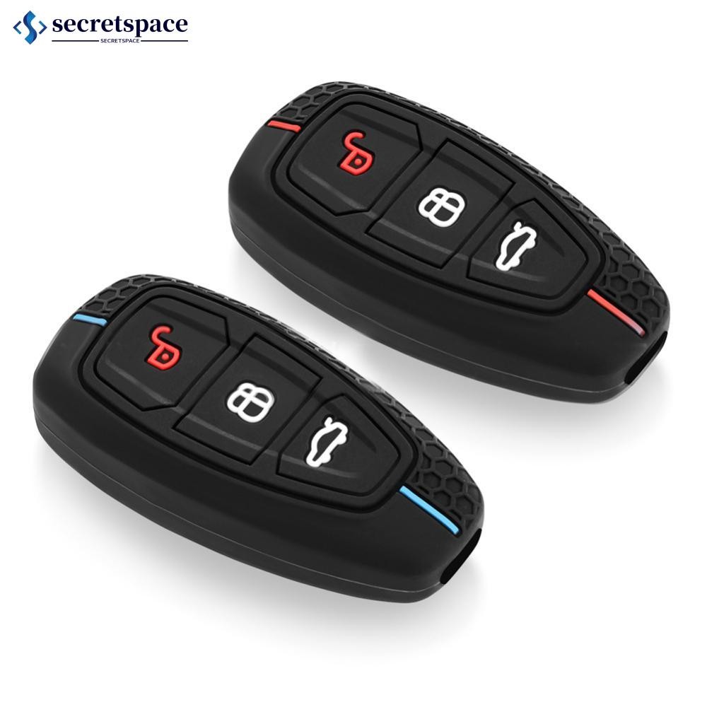 SECRETSPACE ซิลิกาเจล 3 ปุ่มฝาครอบกุญแจสําหรับ Ford Transit Custom Mondeo Fiesta Kuga ST Line MK3 Fo