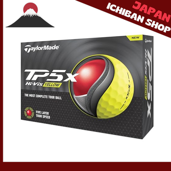 【จากประเทศญี่ปุ่น】 TAYLOR MADE TMJ24 TP5x YLW JPN 12pcs TP5x Yellow Golf Ball 2024 Model Yellow