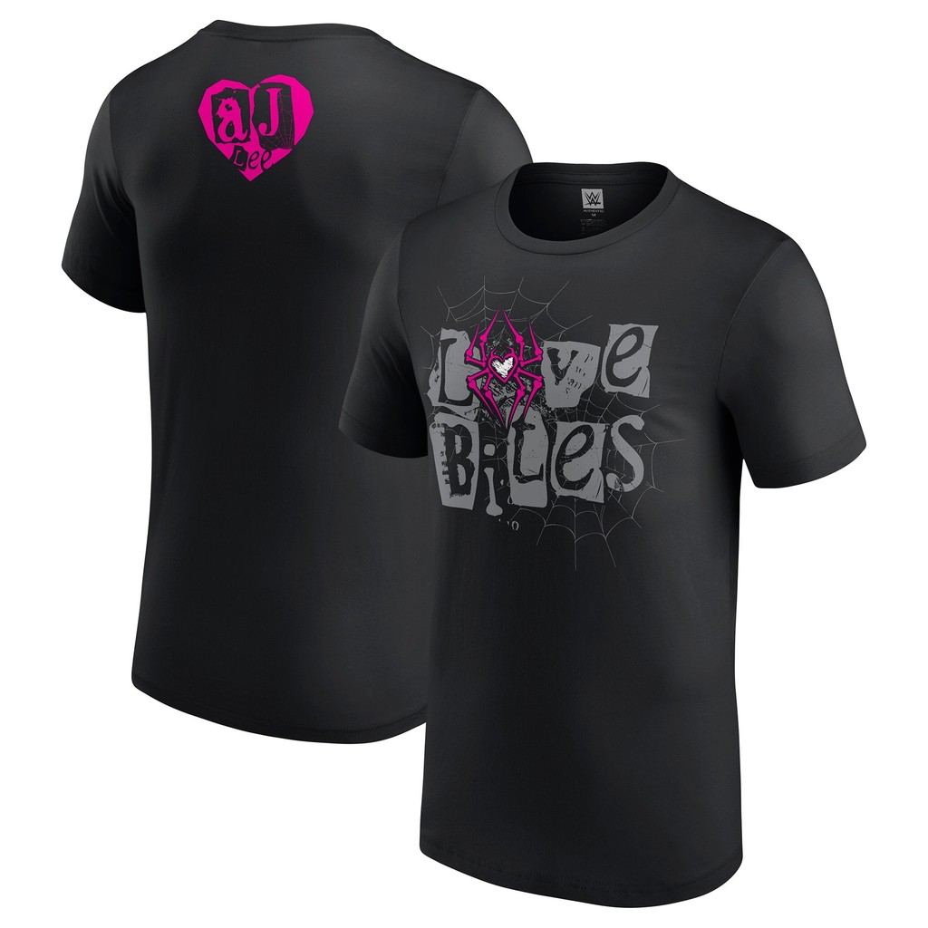 2025 Wwe Mens Black AJ Lee Love Bites Retro T-Shirt