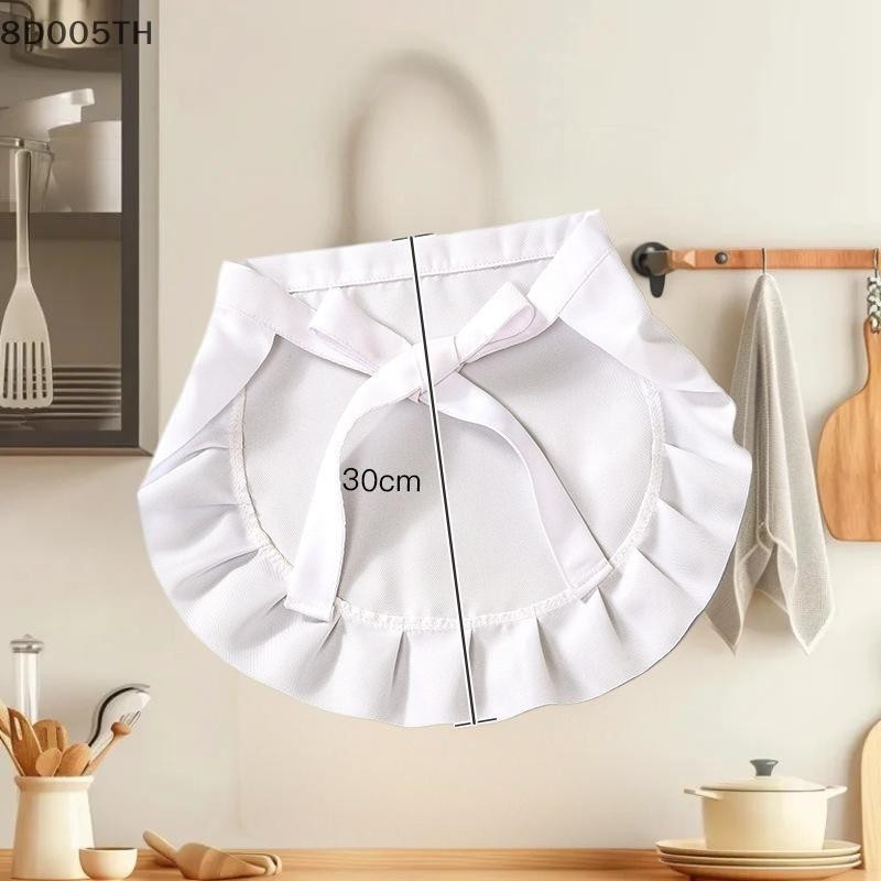 [JTS] 1 ชิ้นพนักงานเสิร์ฟแม่บ้านคอสเพลย์เอวผ้ากันเปื้อนครึ่งเครื่องแต่งกายผ้ากันเปื้อนทําอาหารผ้ากัน