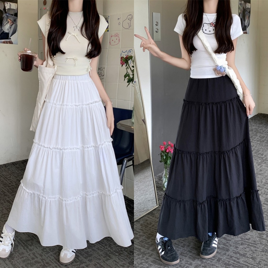 Bella Shop  กระโปรงเอวสูงแบบลำลองอเนกประสงค์