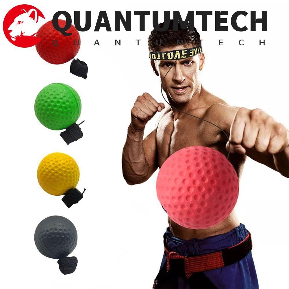 QuantumTech กระสอบทรายสำหรับฝึกฝนด้วยมือ PU Material พร้อมสายคาดศีรษะปรับได้ เพิ่มความเร็วและประสิทธิภาพในการต่อย